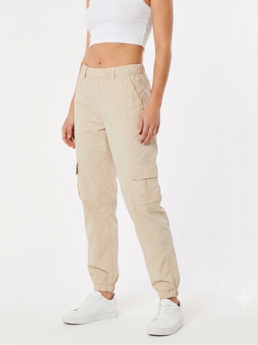 Ninth Hall Beige Cargo Parachute Joggers Size Large